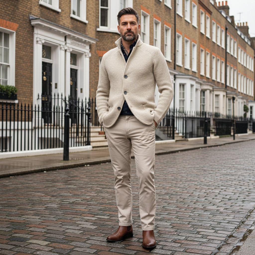 Tomas – Men’s Cardigan | Soft, Classic Fit with Practical Pockets