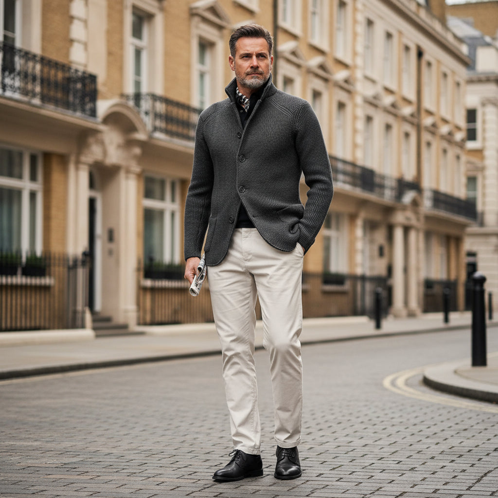 Tomas – Men’s Cardigan | Soft, Classic Fit with Practical Pockets